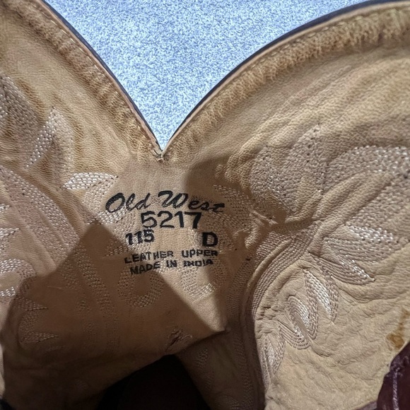 Old West Men’s Brown Genuine Leather Classic Western Boots Size US 11.5 D - Picture 7 of 14